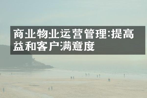 商业物业运营管理:提高收益和客户满意度