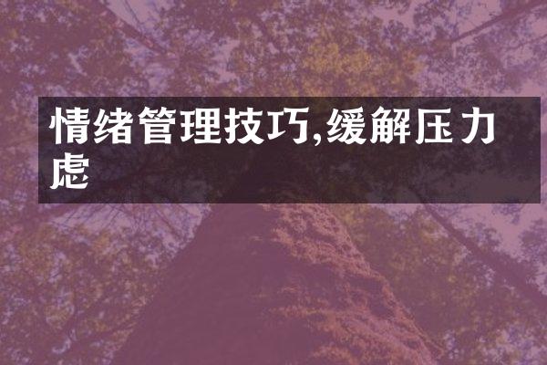 情绪管理技巧,缓解压力焦虑