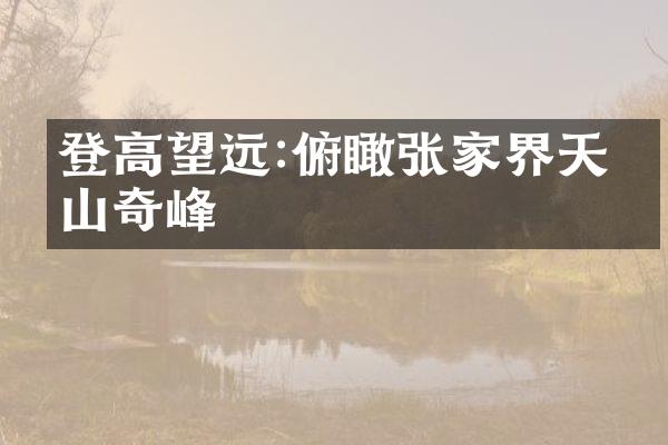 登高望远:俯瞰张家界天子山奇峰
