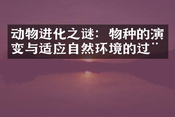 动物进化之谜：物种的演变与适应自然环境的过程