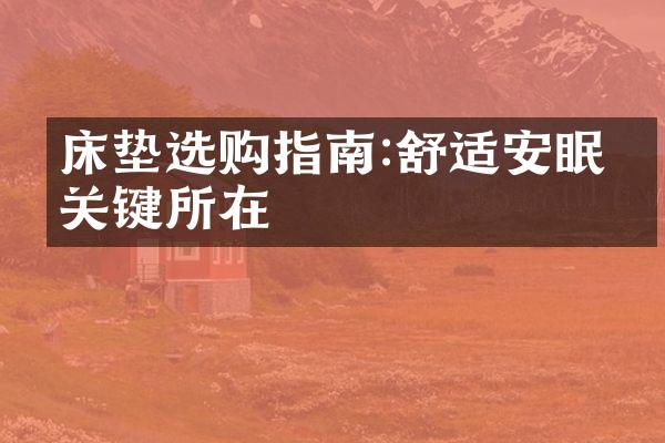 床垫选购指南:舒适安眠的关键所在