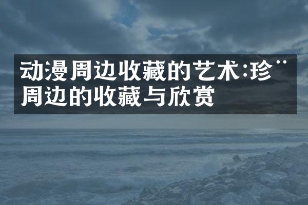 动漫周边收藏的艺术:珍稀周边的收藏与欣赏