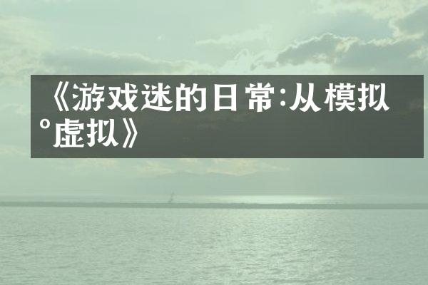 《游戏迷的日常:从模拟到虚拟》