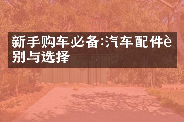 新手购车必备:汽车配件识别与选择