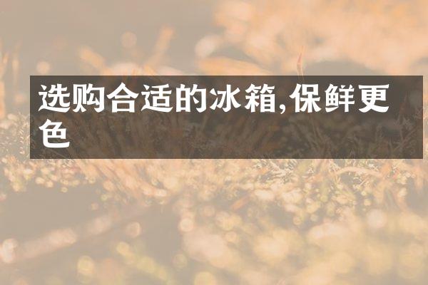 选购合适的冰箱,保鲜更出色