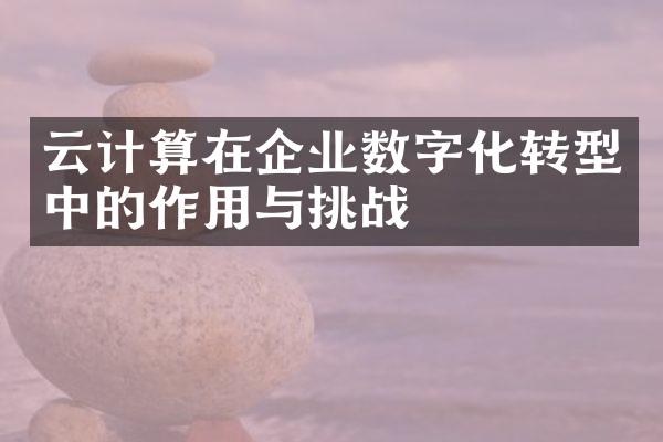 云计算在企业数字化转型中的作用与挑战
