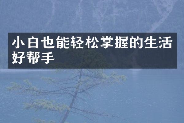 小白也能轻松掌握的生活好帮手