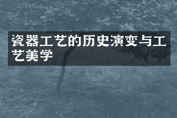 瓷器工艺的历史演变与工艺美学