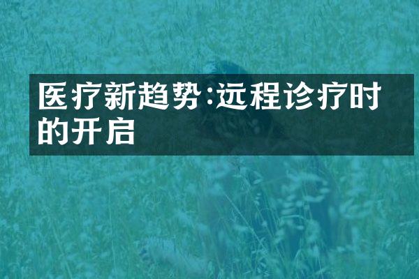 医疗新趋势:远程诊疗时代的开启