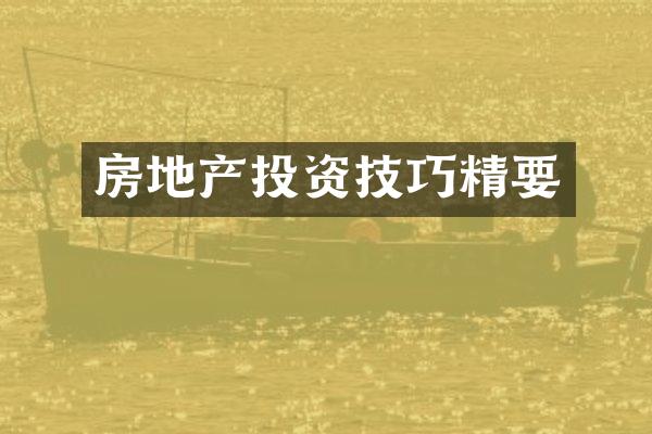 房地产投资技巧精要