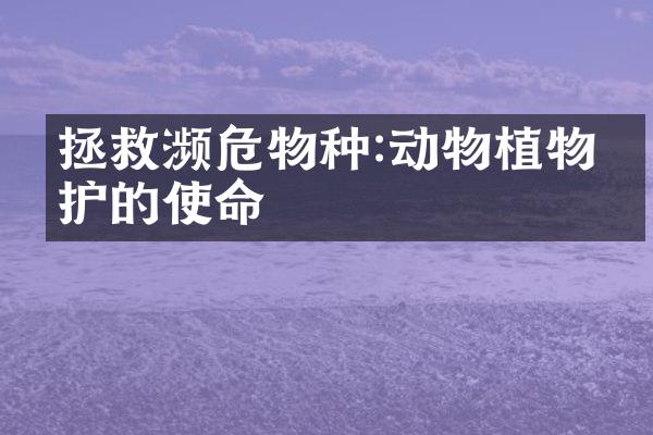 拯救濒危物种:动物植物保护的使命