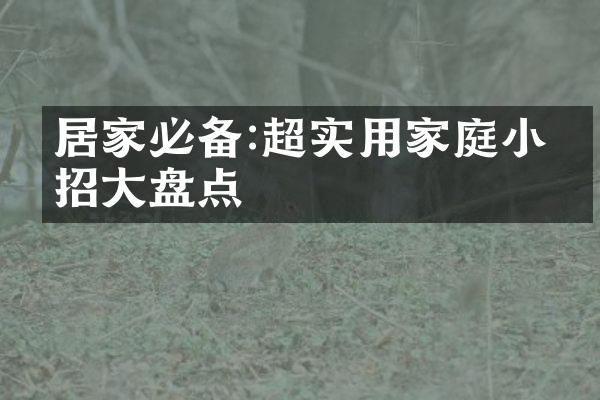 居家必备:超实用家庭小妙招大盘点