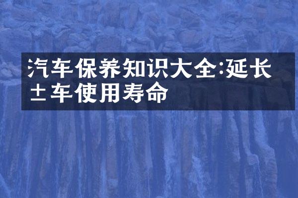 汽车保养知识大全:延长爱车使用寿命