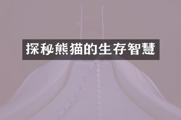 探秘熊猫的生存智慧