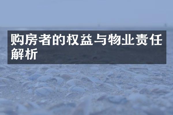 购房者的权益与物业责任解析