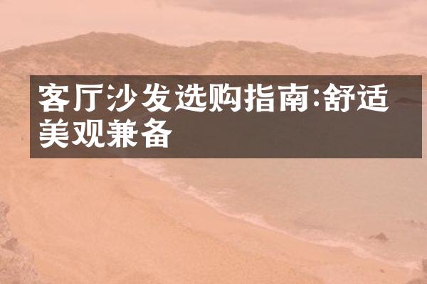 客厅沙发选购指南:舒适与美观兼备
