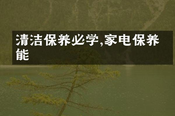 清洁保养必学,家电保养技能