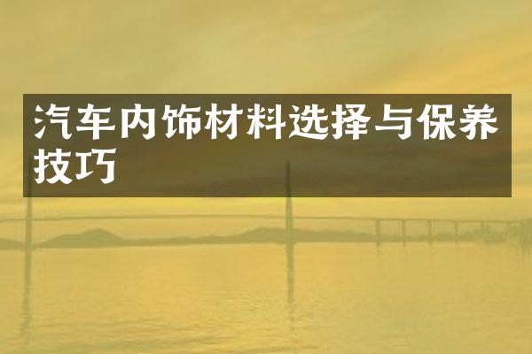 汽车内饰材料选择与保养技巧
