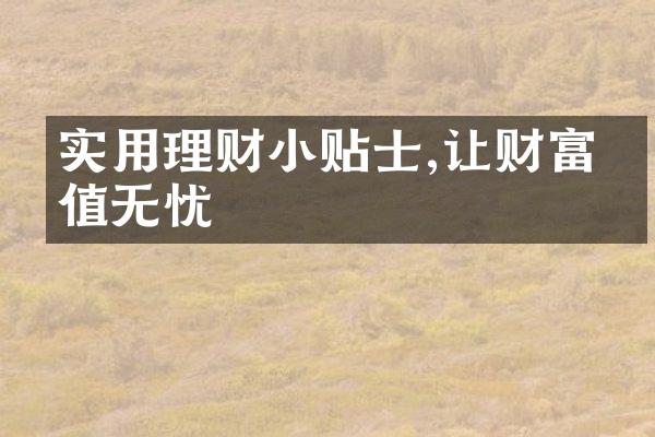 实用理财小贴士,让财富增值无忧