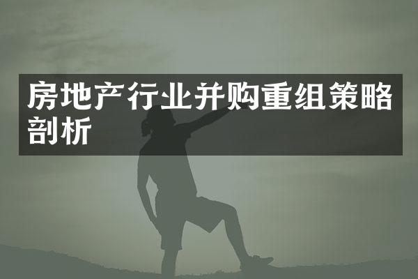房地产行业并购重组策略剖析