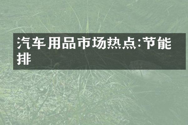 汽车用品市场热点:节能减排