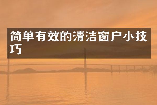 简单有效的清洁窗户小技巧