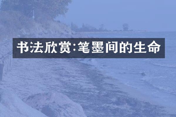 书法欣赏:笔墨间的生命