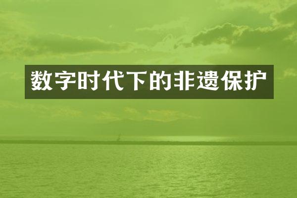 数字时代下的非遗保护