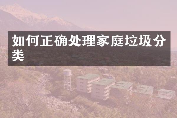 如何正确处理家庭垃圾分类