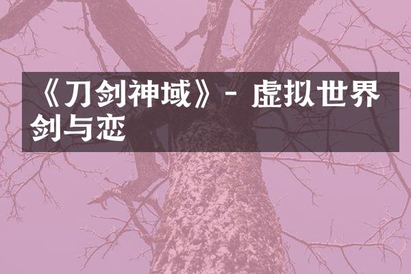 《刀剑神域》- 虚拟世界的剑与恋