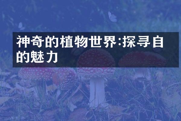 神奇的植物世界:探寻自然的魅力