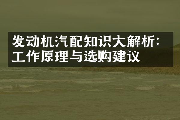 发动机汽配知识大解析：工作原理与选购建议