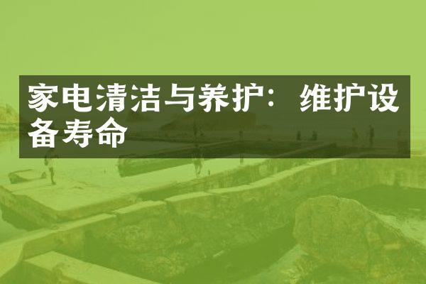 家电清洁与养护：维护设备寿命