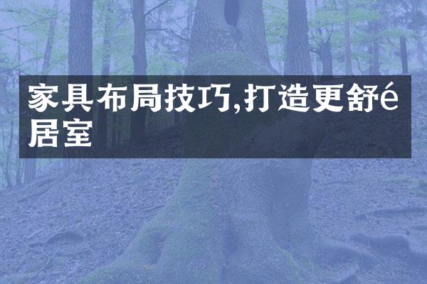 家具布局技巧,打造更舒适居室