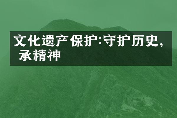 文化遗产保护:守护历史,传承精神
