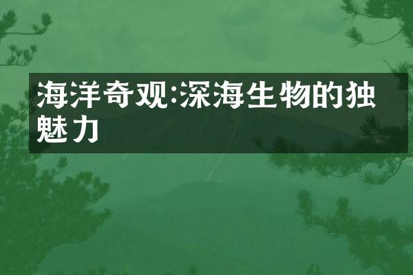 海洋奇观:深海生物的独特魅力