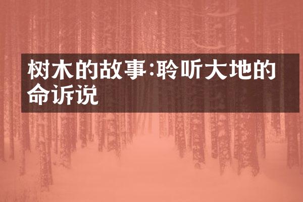 树木的故事:聆听大地的生命诉说