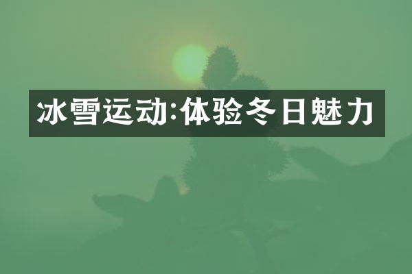 冰雪运动:体验冬日魅力
