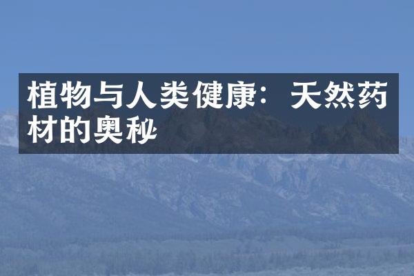 植物与人类健康：天然药材的奥秘