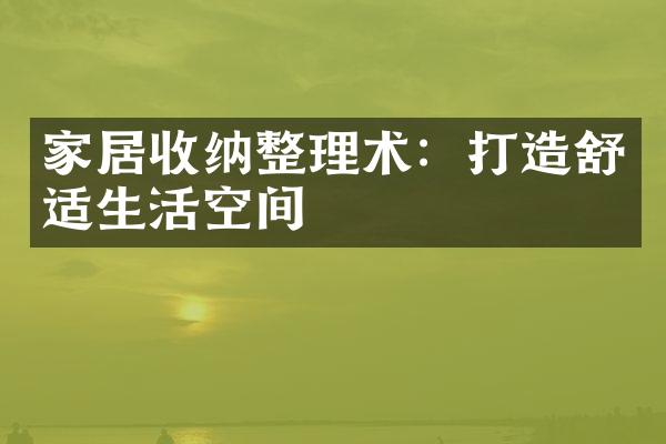 家居收纳整理术：打造舒适生活空间