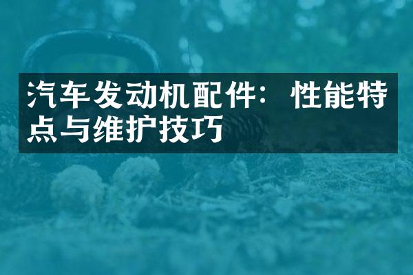 汽车发动机配件：性能特点与维护技巧