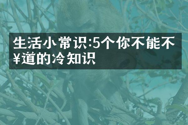 生活小常识:5个你不能不知道的冷知识