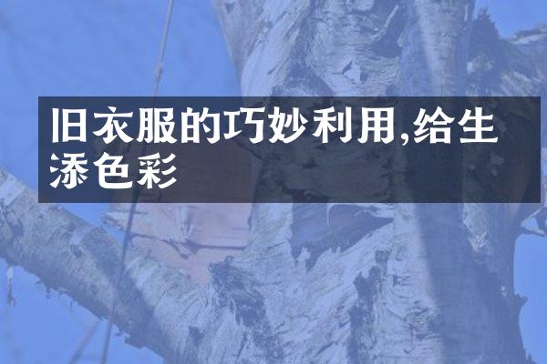 旧衣服的巧妙利用,给生活添色彩