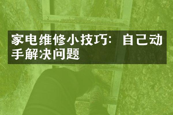 家电维修小技巧：自己动手解决问题