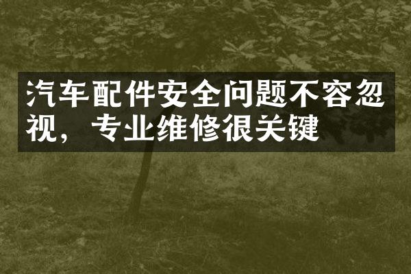 汽车配件安全问题不容忽视，专业维修很关键