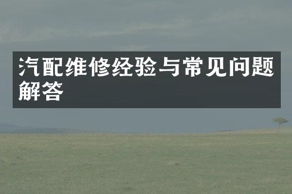 汽配维修经验与常见问题解答