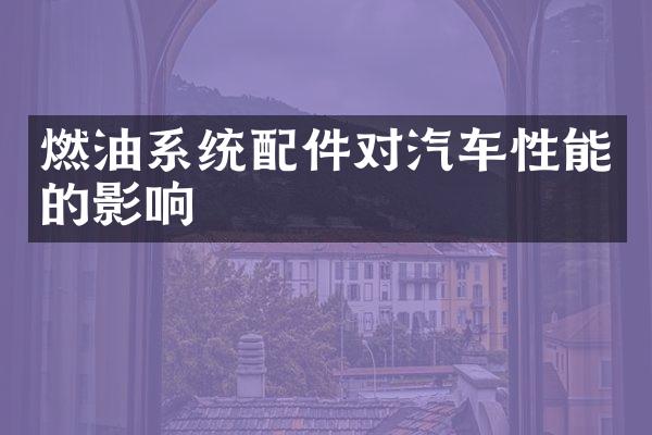 燃油系统配件对汽车性能的影响