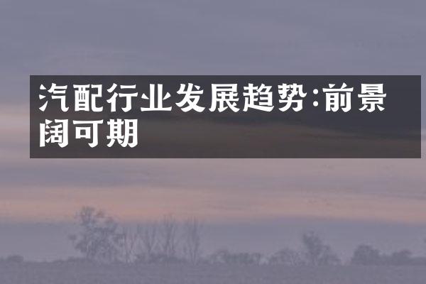 汽配行业发展趋势:前景广阔可期