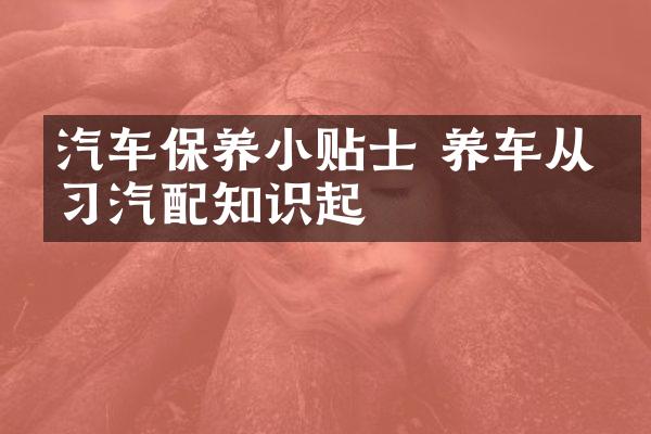 汽车保养小贴士 养车从学习汽配知识起