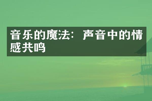 音乐的魔法：声音中的情感共鸣